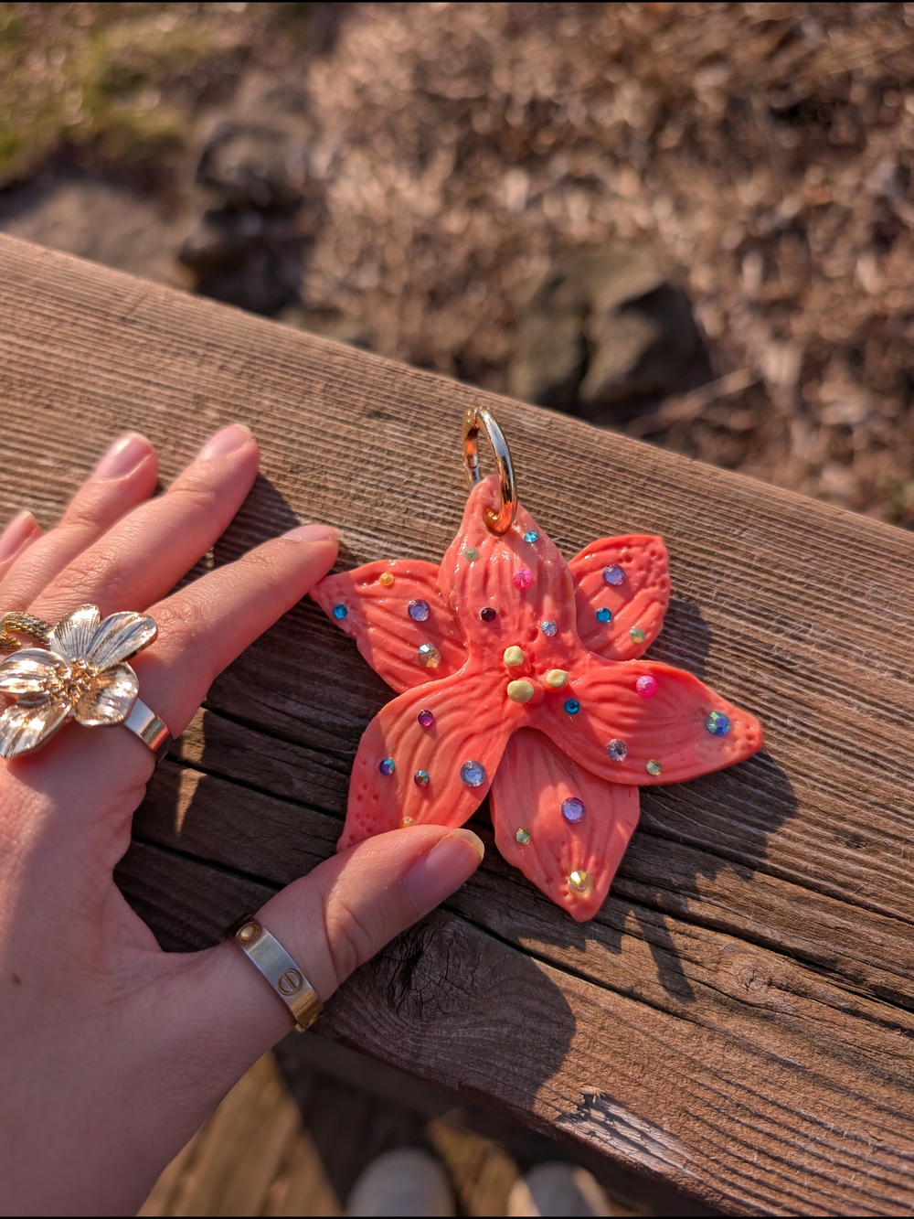 Handmade Orchid Bag Charm